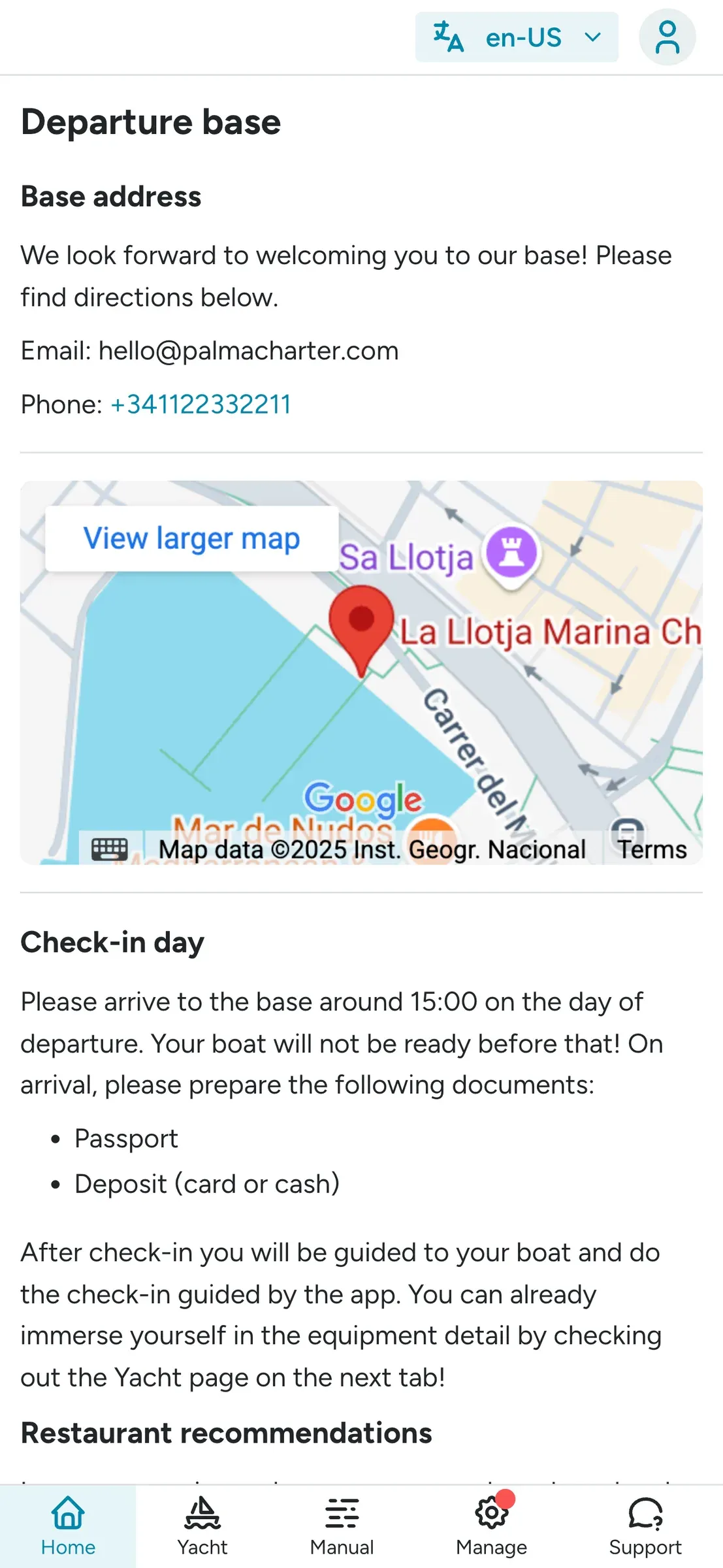 Floatist screen: Add Personalized Base, Booking and Itinerary Information.