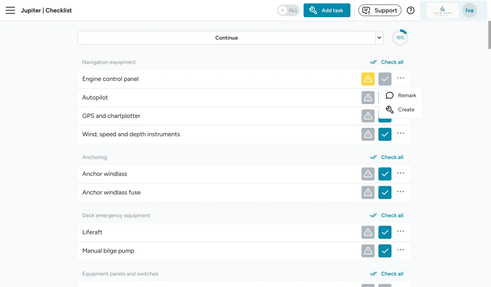 Floatist screen: Fully Integrated Task Management