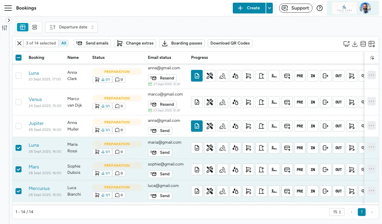 Floatist screen: One-Click Guest Communications