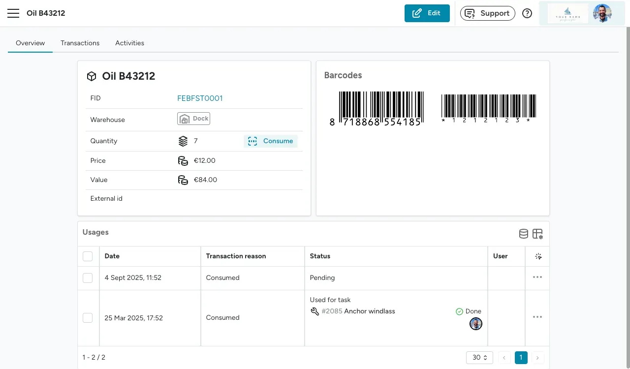 Floatist screen: Barcode Scanning Built-In