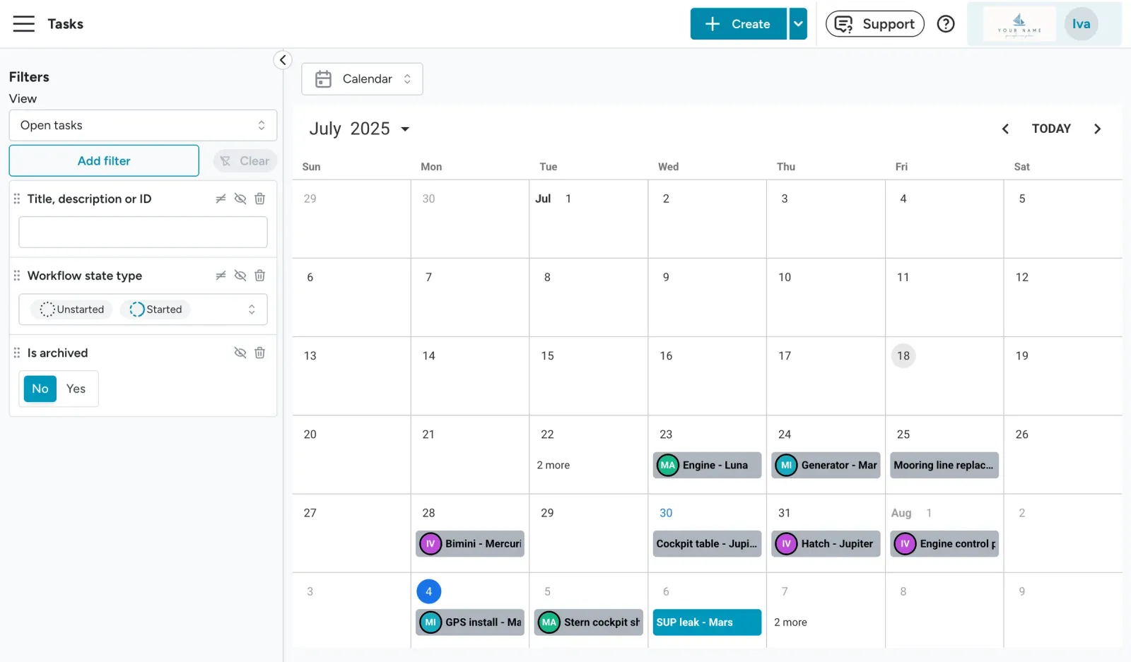 Floatist screen: Flexible Task Views and Progress Visualizations