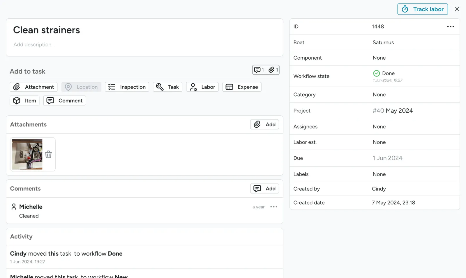 Floatist screen: Complete but Simple Task Interface.