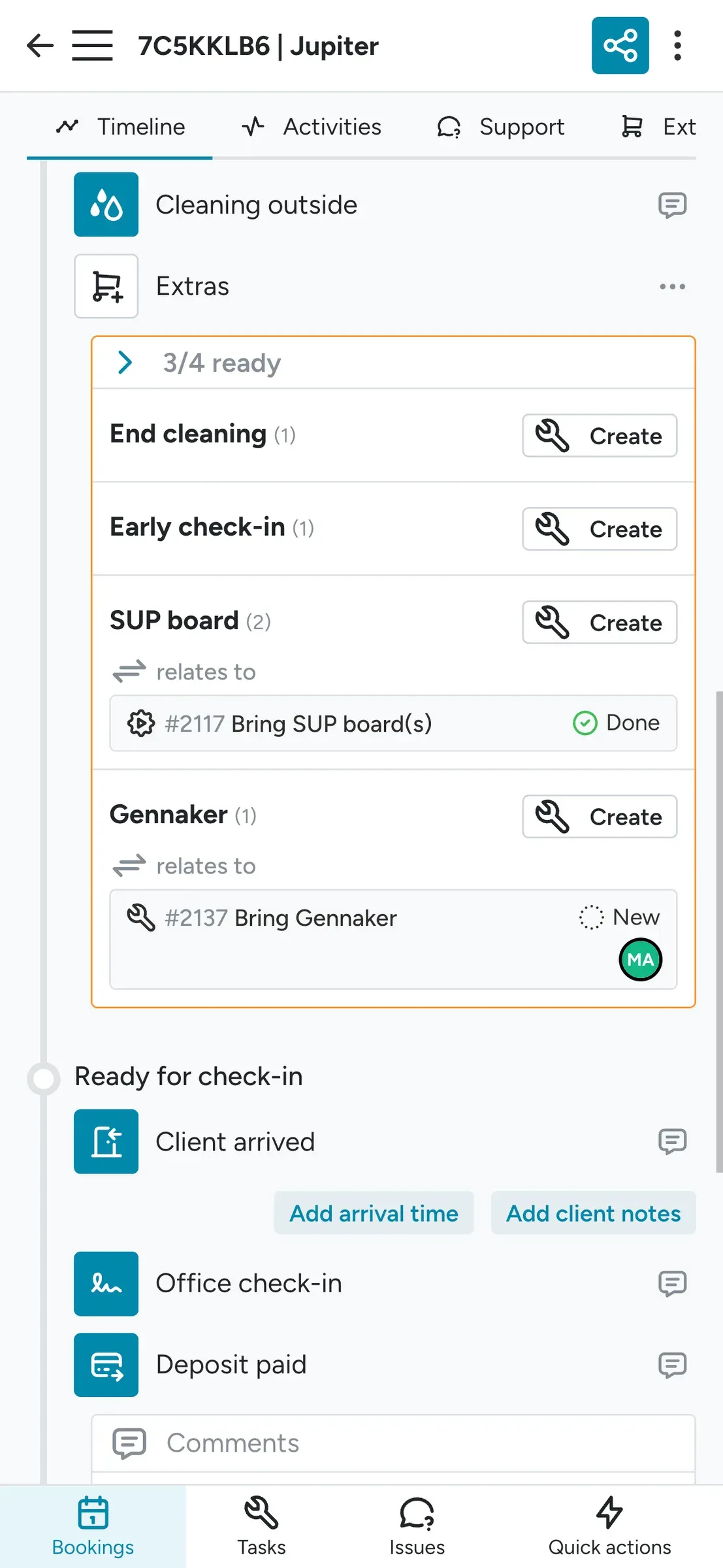 Floatist screen: Collaborate Directly on the Timeline