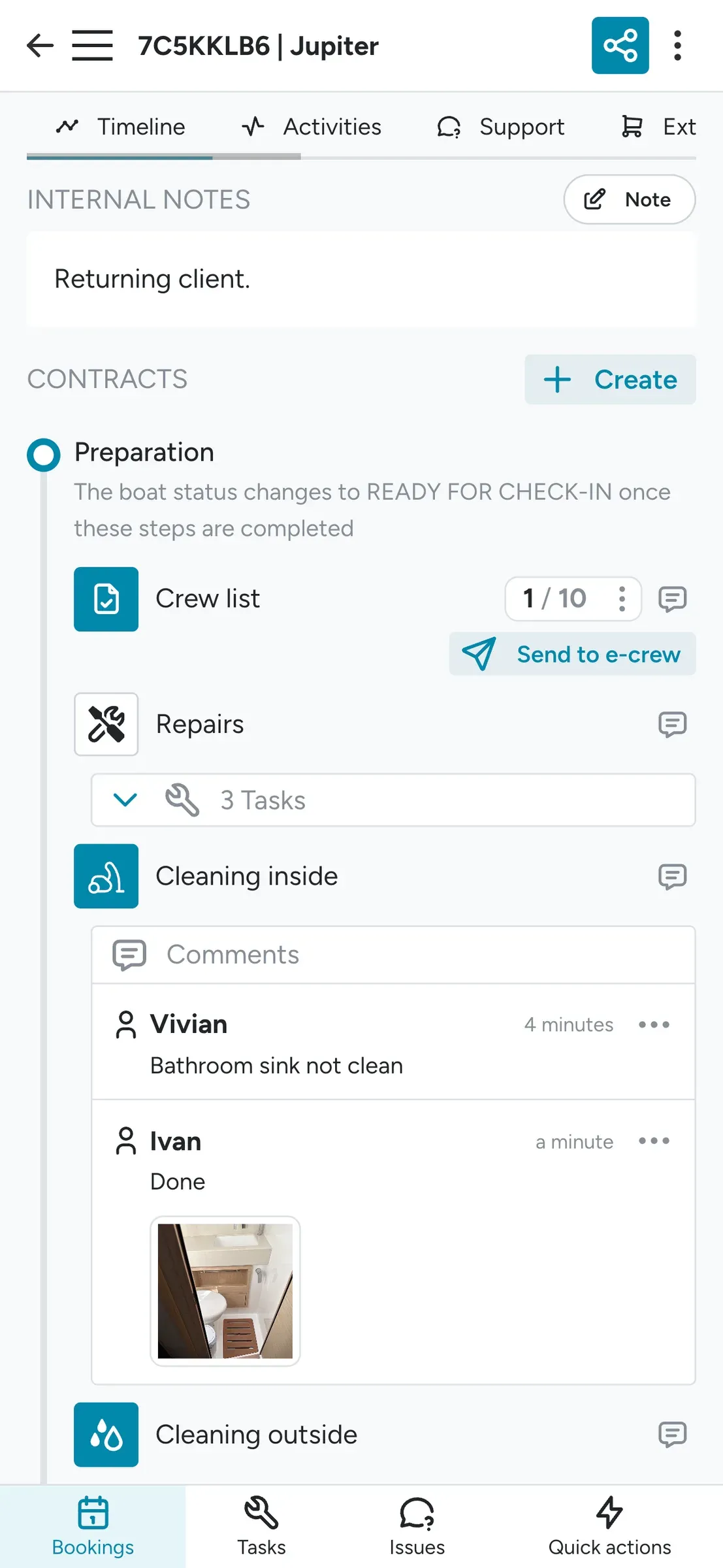 Floatist screen: Track Progress at a Glance.